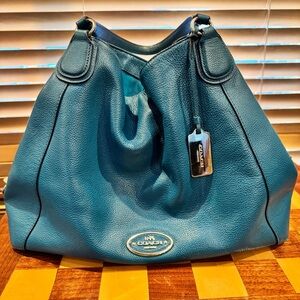 Coach Teal Leather Hobo Bag